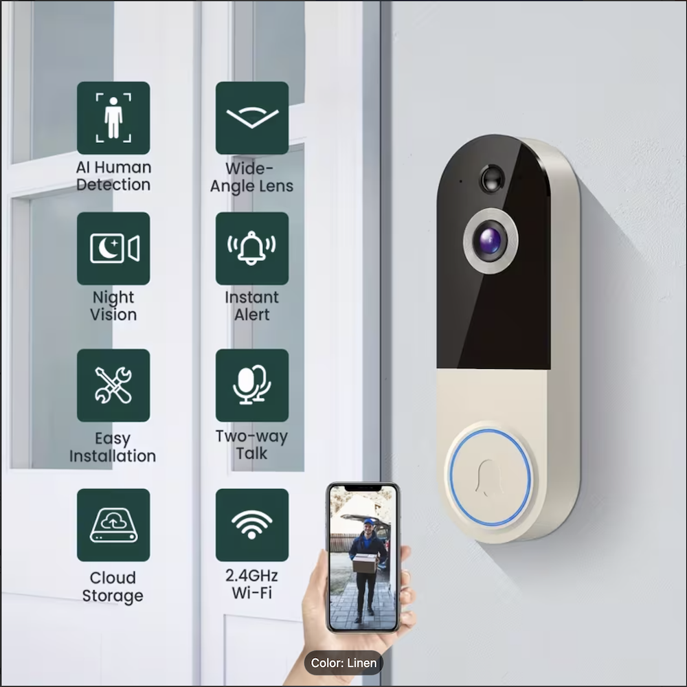 2K Wireless Video Doorbell Camera 