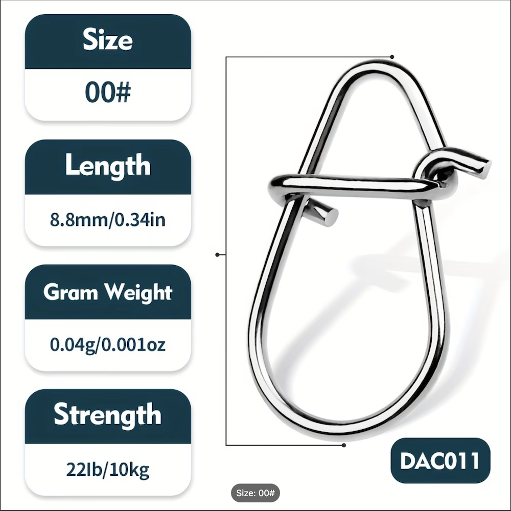 30pcs Stainless Steel Fishing Snap Hooks 00*