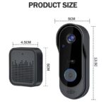 Wireless Wi-Fi Video Doorbell Camera Smart Home Security With Chime 2.4G WiFi Only Smart WIFI Video Doorbell Camera -Security Wireless Camera with Night Vision, Two-Way Audio, 3000mAh battery, Real-Time Notifications, Cloud Storage, widely Use, Modern Doorbell Design | Durable Build Quality, Commercial Security Solution For Factories, Apartments, Offices, Hotels - Image 2