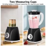 Multifunctional Blender- Blender And Food Processor Combo with 1.4L Jug & 300ml Travel Cup, 3-Speed Professional Smoothie Maker for Shakes,Juicing, Grinding, Sauce, Ideal Gift for Kitchen, Home,Portable, Travel Use (Silvery), Mother's Day Gift/Valentine's Gift. - Image 2