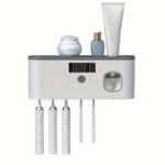 Sanitizer with Automatic Toothpaste Dispenser - Wall Mounted, 5 Slots Storage, Durable Plastic, USB Rechargeable Lithium Battery, Modern Bathroom Organizer & Home Decor, Bathroom Toothbrush Holder - Image 4