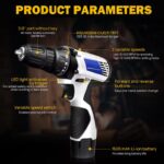 Driver Power Combi Drill Kit Electric Screwdriver Set with 2-Speed, 18+1 Torque 3/8" Chuck Handheld Drills with Li-Ion Battery, Carry Box, LED Work Light, 26pcs Drill Bits - Image 2
