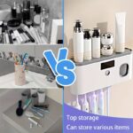 Sanitizer with Automatic Toothpaste Dispenser - Wall Mounted, 5 Slots Storage, Durable Plastic, USB Rechargeable Lithium Battery, Modern Bathroom Organizer & Home Decor, Bathroom Toothbrush Holder - Image 3