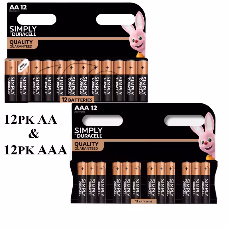 f302878c-7cce-4f6e-955e-9fb113e9dffe_2000x2000.jpeg.format Duracell Simply AA & AAA Alkaline Batteries Combo – 12 AA + 12 AAA Batteries Long Lasting Leak Resistant Power for Household Devices, Remotes, Toys & Electronics - Image 1