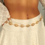 1pc Fashionable Versatile High-End Niche Pearl Waist Chain, Retro Hollow Design Belt, Waist Chain Suitable For All Occasions, Beach Holiday, Party, Daily Wear, Perfect Festival Gift