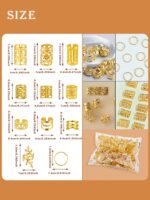220pcs Cecillia Gold Hair Accessories, Braided Hair Decorations, Women Hair Jewelry, Metal Hair Rings, Dreadlock Decorations, Hair Braid Beads, Bohemian Hair Clips, Learning Supplies, Hair Extension, Hair Piece, Head Accessories, Hairpin - Image 2
