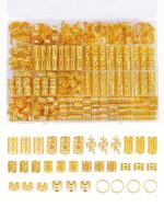 220pcs Cecillia Gold Hair Accessories, Braided Hair Decorations, Women Hair Jewelry, Metal Hair Rings, Dreadlock Decorations, Hair Braid Beads, Bohemian Hair Clips, Learning Supplies, Hair Extension, Hair Piece, Head Accessories, Hairpin
