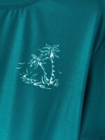 Manfinity RSRT Men's Palm Tree Print Round Neck Short Sleeve Casual T-Shirt And Drawstring Waist Shorts Set Men Vacation Clothes, Cozy Outfits - Image 2