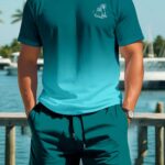 Manfinity RSRT Men's Palm Tree Print Round Neck Short Sleeve Casual T-Shirt And Drawstring Waist Shorts Set Men Vacation Clothes, Cozy Outfits