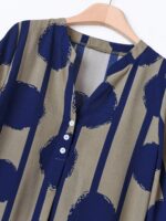 Rusticease Casual Daily Wear Notched Neck Short Sleeve Top And Elastic Waist Long Pants Women's Summer Clothes European Summer Streetwear Women Country Outfits Women Country Concert Outfit Women Clothes Streetwear Women Streetwear Women European Summer Women's Summer Clothes - Image 3