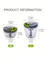 1pc Kitchen Vegetable Chopper,Multi-Functional Manual Food Processor Vegetable Chopper, Portable Hand Pull String Garlic Mincer Onion Cutter For Veggies, Ginger, Fruits, Nuts, Herbs, Etc., (500ml, 900ml Two Sizes Available)Grey, Christmas - Image 10