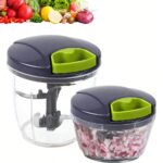 1pc Kitchen Vegetable Chopper,Multi-Functional Manual Food Processor Vegetable Chopper, Portable Hand Pull String Garlic Mincer Onion Cutter For Veggies, Ginger, Fruits, Nuts, Herbs, Etc., (500ml, 900ml Two Sizes Available)Grey, Christmas