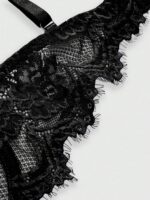 ROMWE Goth Women's Fashion Floral Lace Underwire Triangle Cup Bra - Image 3