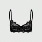 ROMWE Goth Women's Fashion Floral Lace Underwire Triangle Cup Bra
