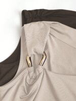 Sweetra 2pcs/Set Asymmetric Collar Fitted T-Shirt, Versatile Casual Top, Spring/Summer - Image 4