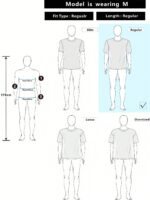Manfinity Dauomo Men's Round Neck Printed T-Shirt - Round Neck Casual Top - Lightweight T-Shirt Suitable For All Seasons - Image 4