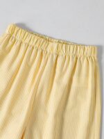 SHEIN Girls Striped Bow Camisole Top And Straight Leg Pants Summer Vacation Outfit - Image 5