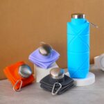 700ml Large Capacity Foldable Water Bottle, Outdoor Creative Silicone Portable Water Jug, Sports Water Bottle, Diamond Shaped Collapsible Water Bottle, Suitable For Travel, Sports, Picnic And School