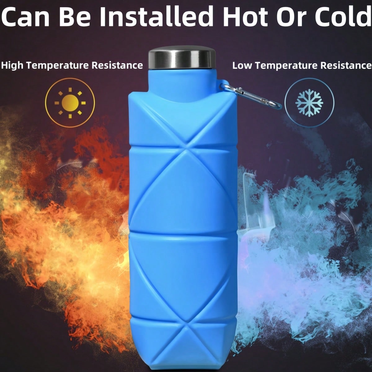 700ml Large Capacity Foldable Water Bottle, Outdoor Creative Silicone Portable Water Jug, Sports Water Bottle, Diamond Shaped Collapsible Water Bottle, Suitable For Travel, Sports, Picnic And School - Image 7
