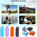 700ml Large Capacity Foldable Water Bottle, Outdoor Creative Silicone Portable Water Jug, Sports Water Bottle, Diamond Shaped Collapsible Water Bottle, Suitable For Travel, Sports, Picnic And School - Image 6
