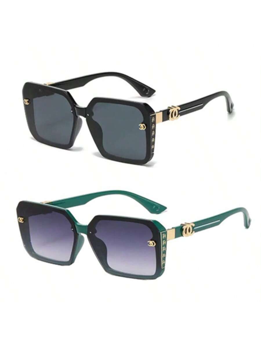 1/2/3 Pairs Multicolor Oversized Square Retro Fashion For Women, Multifunctional Personalized Y2K Style Glasses Suitable For Vacation, Travel, Beach, Party, Driving, Fishing, Birthday Gift, Daily Wear - Image 4