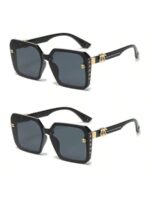 1/2/3 Pairs Multicolor Oversized Square Retro Fashion For Women, Multifunctional Personalized Y2K Style Glasses Suitable For Vacation, Travel, Beach, Party, Driving, Fishing, Birthday Gift, Daily Wear - Image 6