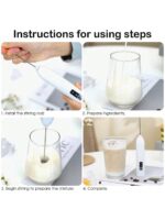 Handheld Electric Milk Frother, Portable USB Rechargeable Milk Foamer, 3 Speed Settings, Suitable For Matcha, Cappuccino, Eggs And More, Great Gift For Women, Coffee Lovers And Homemakers, Practical Barista Set - Image 7