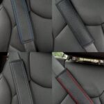 Car Seat Belt Shoulder Pad, Embossed Fiber & PU Leather, Universal Car Seat Belt Shoulder Pad, Suitable For All Year Round,Car Accessories