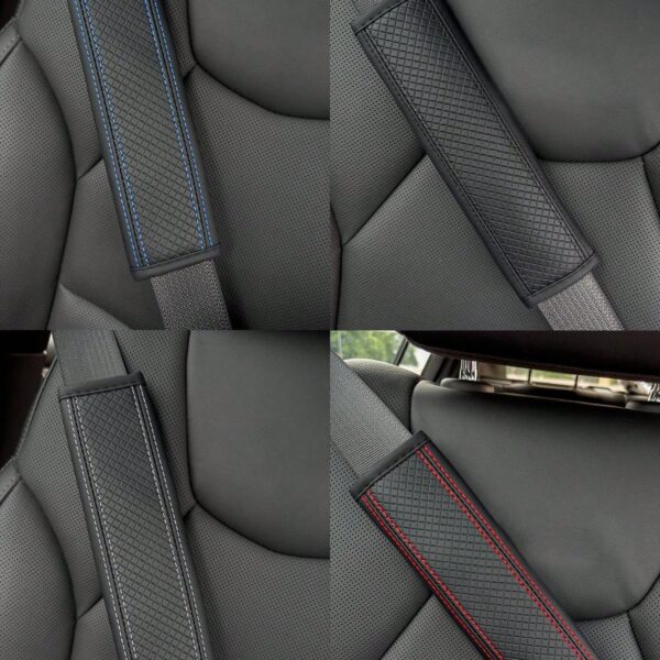 Car Seat Belt Shoulder Pad, Embossed Fiber & PU Leather, Universal Car Seat Belt Shoulder Pad, Suitable For All Year Round,Car Accessories