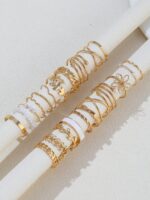 22pcs/Set Fashionable Faux Pearl Flower & Geometric Design Rings Set For Women - Image 4