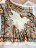 1pc Minimalist Printed Satin Scarf, New Spring Fashion Accessory Scarf, Suitable For Women, Can Be Used As A Waistband, Bag Decoration, Ribbon, Headband Or Scarf, An Ideal Choice To Enhance Your Overall Look. - Image 2