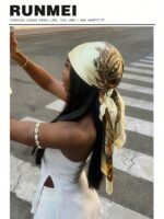 1pc Minimalist Printed Satin Scarf, New Spring Fashion Accessory Scarf, Suitable For Women, Can Be Used As A Waistband, Bag Decoration, Ribbon, Headband Or Scarf, An Ideal Choice To Enhance Your Overall Look.