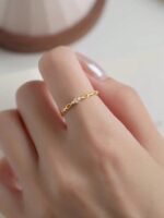 5pcs Luxury Elegant Unique Delicate Leaf Design Rings Set, Suitable For Daily, Dating, Casual, Holiday Gifts, Vacation, Women's Copper Micro-Inlaid Synthetic Zirconia (No Gift Box) - Image 8