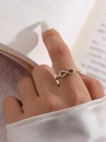 5pcs Luxury Elegant Unique Delicate Leaf Design Rings Set, Suitable For Daily, Dating, Casual, Holiday Gifts, Vacation, Women's Copper Micro-Inlaid Synthetic Zirconia (No Gift Box) - Image 3