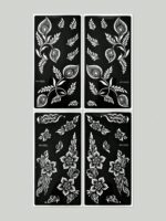 4pcs Flower Temorary Tattoo Stencil Stickers- Sexy Floral Patterns For Hand, DIY Paint, Reusable Stencil Stickers For Women Body Makeup Mehndi Designs - Image 8