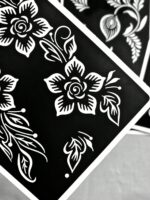 4pcs Flower Temorary Tattoo Stencil Stickers- Sexy Floral Patterns For Hand, DIY Paint, Reusable Stencil Stickers For Women Body Makeup Mehndi Designs - Image 6