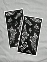 4pcs Flower Temorary Tattoo Stencil Stickers- Sexy Floral Patterns For Hand, DIY Paint, Reusable Stencil Stickers For Women Body Makeup Mehndi Designs - Image 3