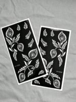4pcs Flower Temorary Tattoo Stencil Stickers- Sexy Floral Patterns For Hand, DIY Paint, Reusable Stencil Stickers For Women Body Makeup Mehndi Designs - Image 4