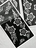 4pcs Flower Temorary Tattoo Stencil Stickers- Sexy Floral Patterns For Hand, DIY Paint, Reusable Stencil Stickers For Women Body Makeup Mehndi Designs - Image 5
