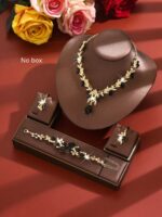 Luxury Wedding Party Women's Dress Rhinestone Decor Jewelry Fashion Shiny Necklace And Earring Set, Ball Gown Jewelry Accessories - Image 3