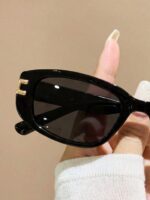 1 Pair Oval Minimalist Modern Fashion Glasses, Timeless Design, Suitable For Holiday Gifts, Outdoor Activities, Tropical Beach Vacations, Street Photography And More - Image 2