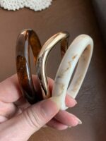 3pcs Vintage Boho Style Set: Thick Multi-Layer Brown Acrylic Bracelet, Gold Wave ABS Bracelet, Luxury High-End Suitable For Women, Couples, Parties, Daily Wear  #18 Best Sellers in 2~3 GBP Women Bracelet Sets 200+ sold