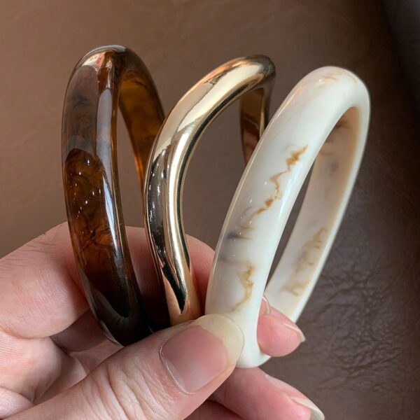 3pcs Vintage Boho Style Set: Thick Multi-Layer Brown Acrylic Bracelet, Gold Wave ABS Bracelet, Luxury High-End Suitable For Women, Couples, Parties, Daily Wear  #18 Best Sellers in 2~3 GBP Women Bracelet Sets 200+ sold