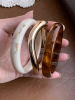 3pcs Vintage Boho Style Set: Thick Multi-Layer Brown Acrylic Bracelet, Gold Wave ABS Bracelet, Luxury High-End Suitable For Women, Couples, Parties, Daily Wear  #18 Best Sellers in 2~3 GBP Women Bracelet Sets 200+ sold - Image 3