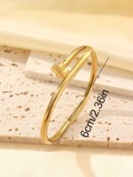 5pcs/Set Minimalist Elegant Luxury Sparkling Star Bangle Bracelets, Titanium Steel Bracelet For Women - Image 6