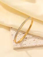 5pcs/Set Minimalist Elegant Luxury Sparkling Star Bangle Bracelets, Titanium Steel Bracelet For Women - Image 4
