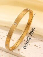 5pcs/Set Minimalist Elegant Luxury Sparkling Star Bangle Bracelets, Titanium Steel Bracelet For Women - Image 3
