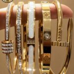 5pcs/Set Minimalist Elegant Luxury Sparkling Star Bangle Bracelets, Titanium Steel Bracelet For Women