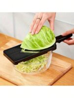 1pc Manual Cabbage Slicer - Multifunctional Vegetable Chopper And Grater, Stainless Steel Blades, Suitable For Shredding Cabbage, Greens, Cucumbers, Onions, Carrots, Potatoes And Other Produce For Salads. Kitchen Slicing Tool, Vegetable Slicer And Chopper, Portable And Easy To Clean, Durable For Home Cooking, Outdoor Camping BBQ, Restaurants. Ideal Gift For Homemakers/Chefs, Cabbage Shredder, Peeler, Julienne Slicer. Mother's Day Gift - Image 3