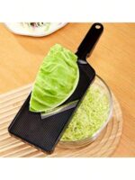 1pc Manual Cabbage Slicer - Multifunctional Vegetable Chopper And Grater, Stainless Steel Blades, Suitable For Shredding Cabbage, Greens, Cucumbers, Onions, Carrots, Potatoes And Other Produce For Salads. Kitchen Slicing Tool, Vegetable Slicer And Chopper, Portable And Easy To Clean, Durable For Home Cooking, Outdoor Camping BBQ, Restaurants. Ideal Gift For Homemakers/Chefs, Cabbage Shredder, Peeler, Julienne Slicer. Mother's Day Gift - Image 4